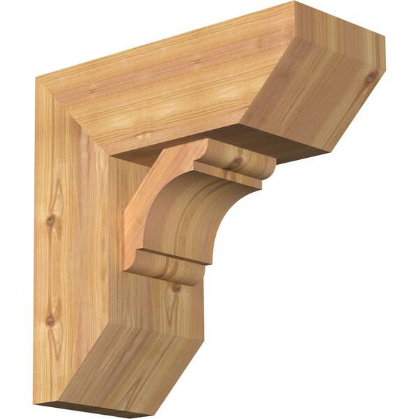 Ekena Millwork Olympic Slat Smooth Bracket w/ Offset Brace, Western Red Cedar, 7 1/2"W x 18"D x 18"H BKT0806X18X18OLY06SWR - main